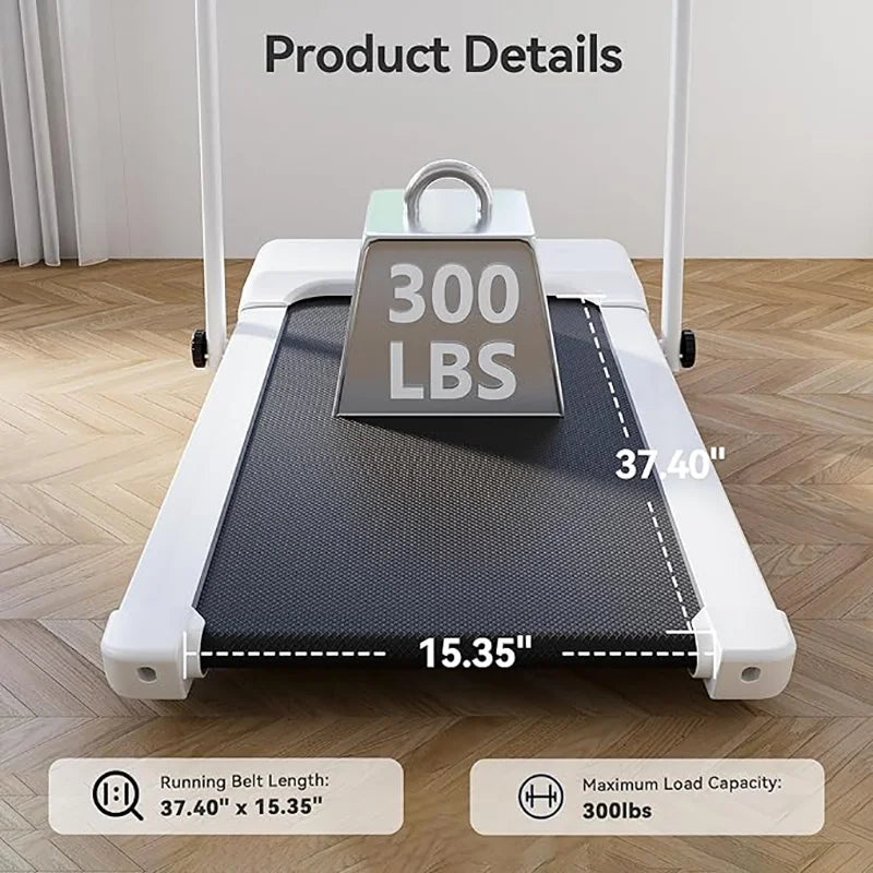 Steel Alloy Under-Desk Walking Pad Treadmill With Nine Percent Incline — Black | KIMLUD