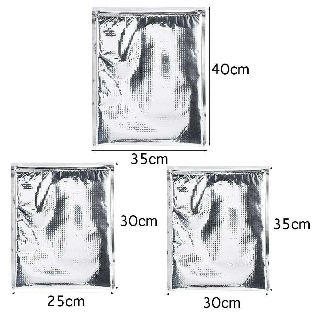 KIMLUD, Thermal Cooler Bag Insulated Food Storage Bag 3 Types /set Aluminum Foil Insulated Food Storage Bag Thermal Cooler Silver, KIMLUD Womens Clothes
