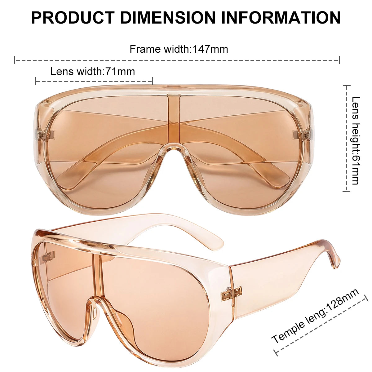 Y2K Oversized Shield Sunglasses One-Piece Visor — Black | KIMLUD