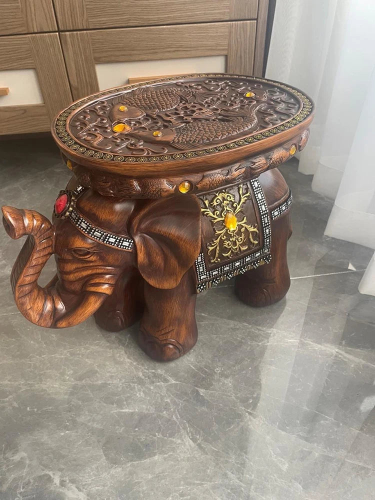 Creative Elephant Stool,Statue Resin Furniture,Luxury Living Room,Entrance Shoe Changing Stools,Floor Decoration Sculpture Gift