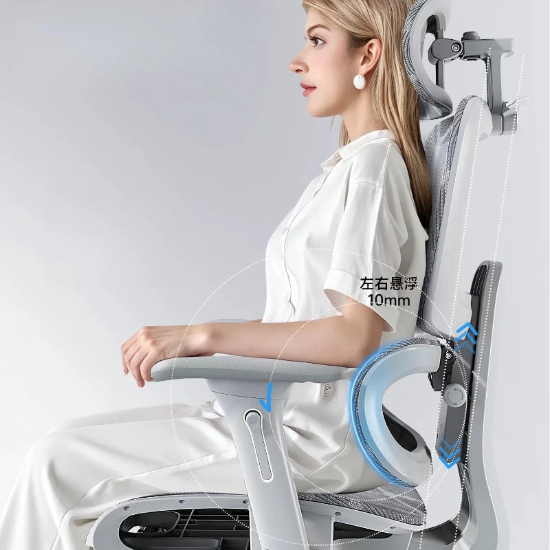 Ergonomic Gaming Chair With Adjustable Height And Contoured Back Support — Charcoal Gray | KIMLUD