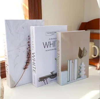 Foldable Faux Books Three-Piece Set for Couture Coffee Table Decor — Black | KIMLUD