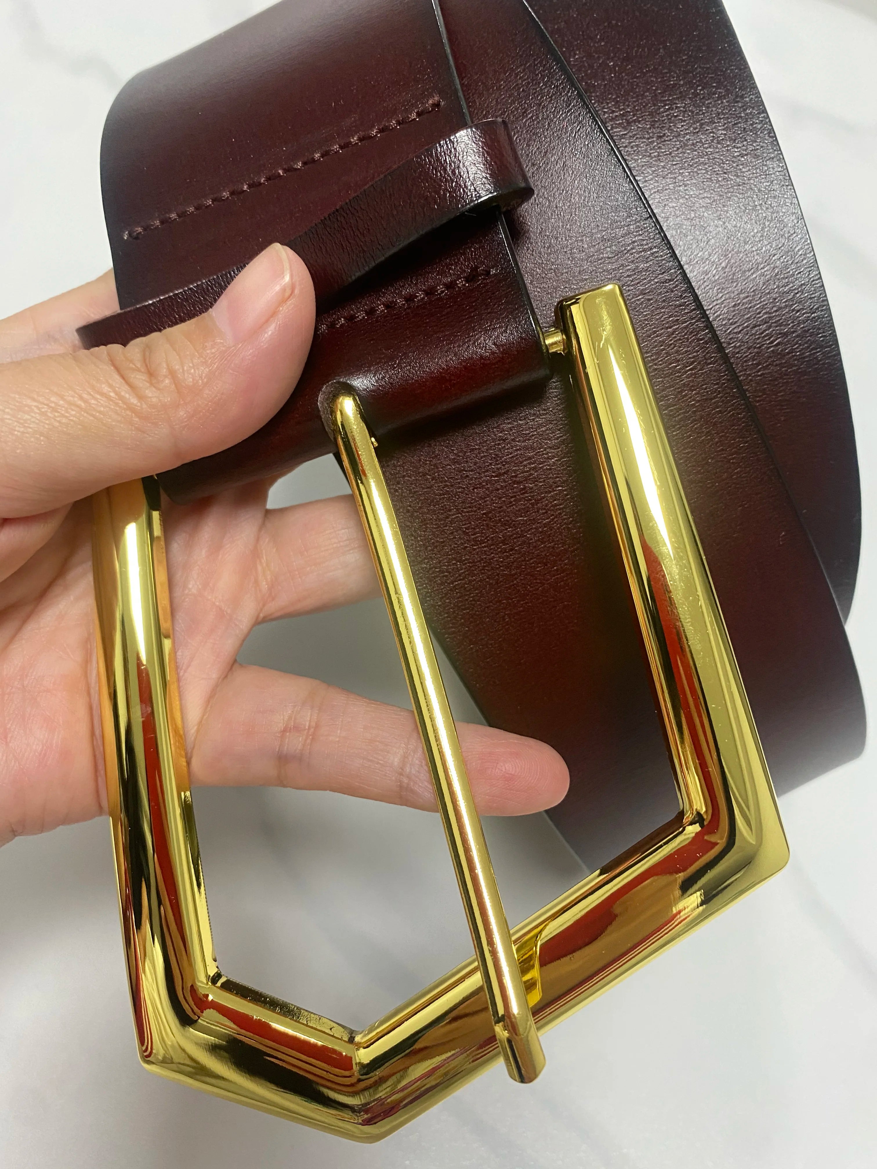 Women's Runway Fashion Gold Buckle Genuine Leather Cummerbunds Female Dress Corsets Waistband Belts Decoration Wide Belt R1108