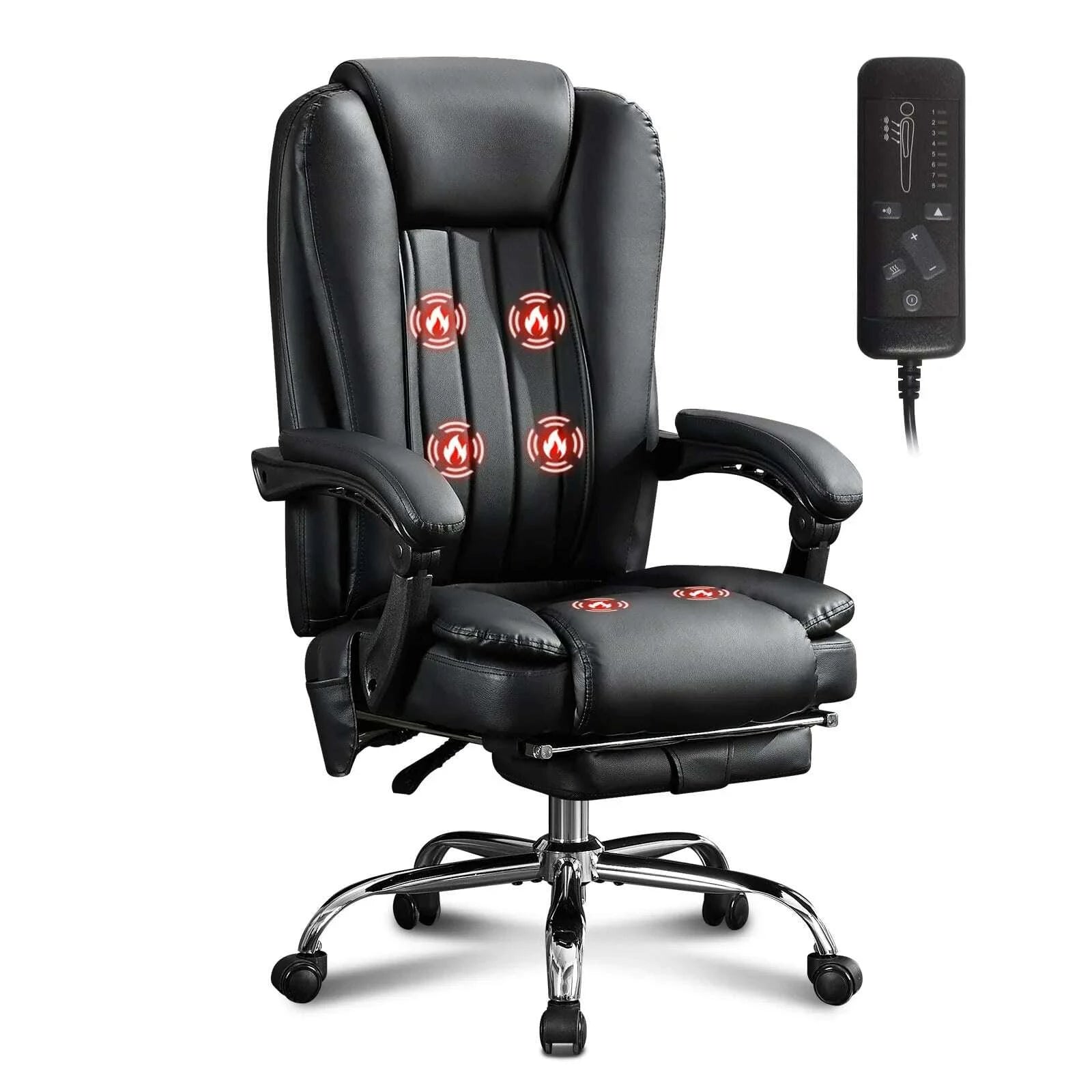 KIMLUD, Massage Chair Office Electric Leather Executive Chair Adjustable Height Reclining Nap Chair 3 Intensity Levels Latex Cushion, KIMLUD Womens Clothes