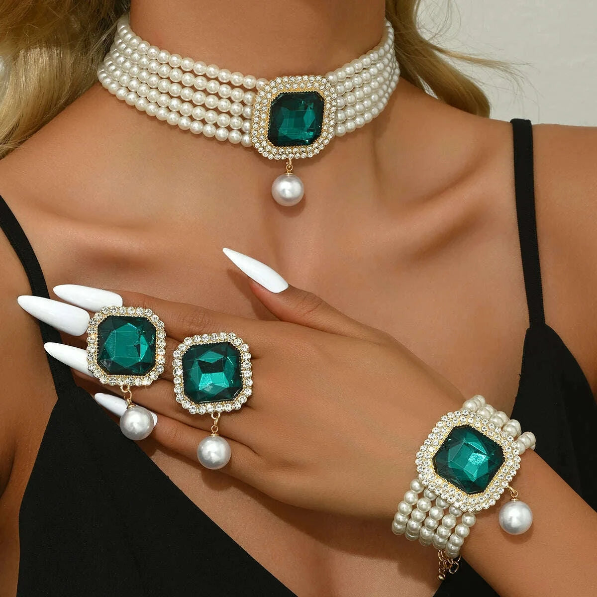 womens-fashion-light-luxury-short-style-imitation-pearl-rhinestone-necklace-earrings-bracelet-jewelry-set-party-festival-giftkimlud-womens-fashion-34627494