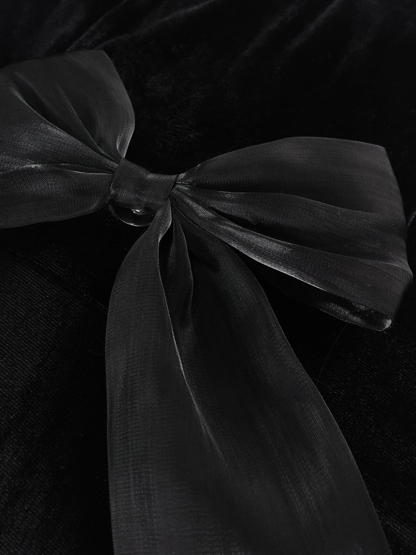 Velvet Maxi Dresses With Bow Waist Lace Patchwork — Black | KIMLUD
