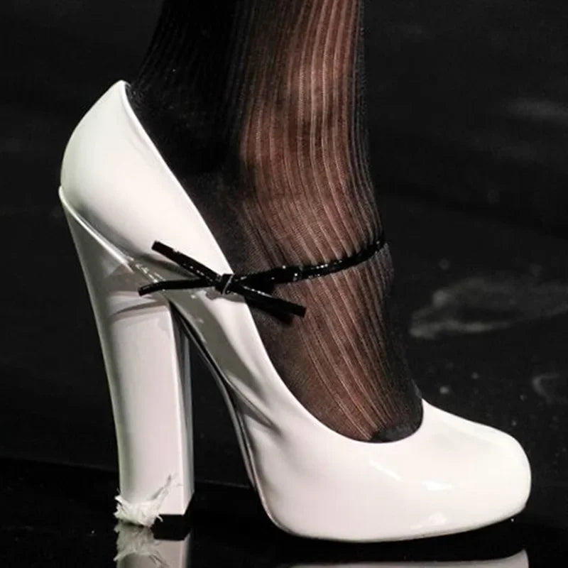 Heels – Butterfly Knot Strap – Leather | KIMLUD