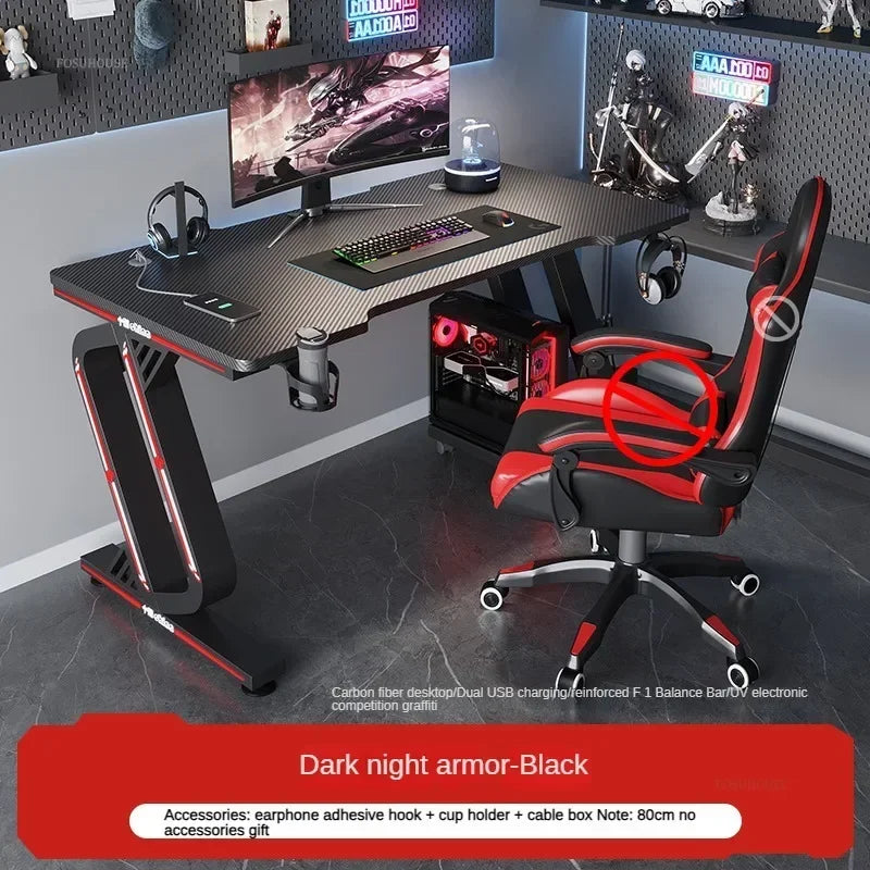 Minimalist Carbon Fiber Computer Desks for Bedroom Single Desktop Gaming Desk Nordic Office Furniture Home Study Reading Desk H