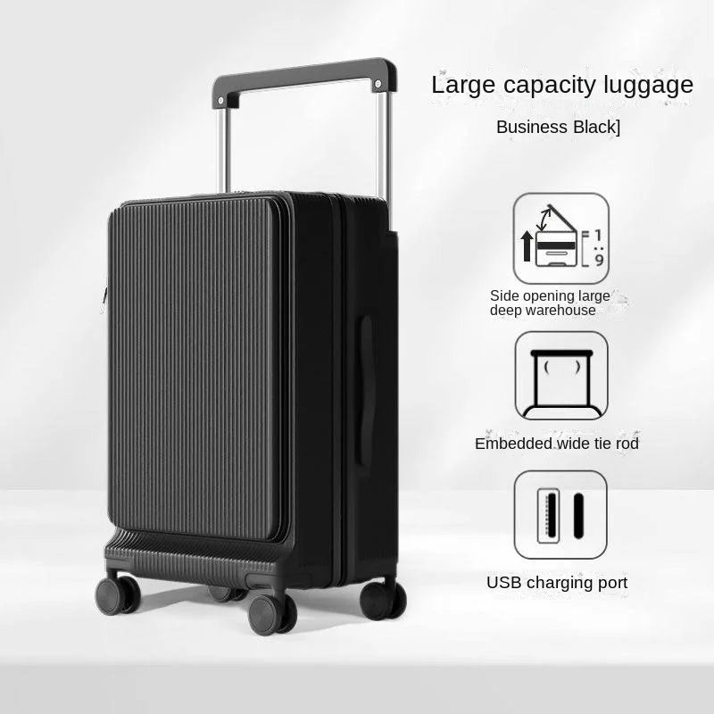 Hardside Luggage Large-Capacity 30 Inch Side-Opening — Black | KIMLUD