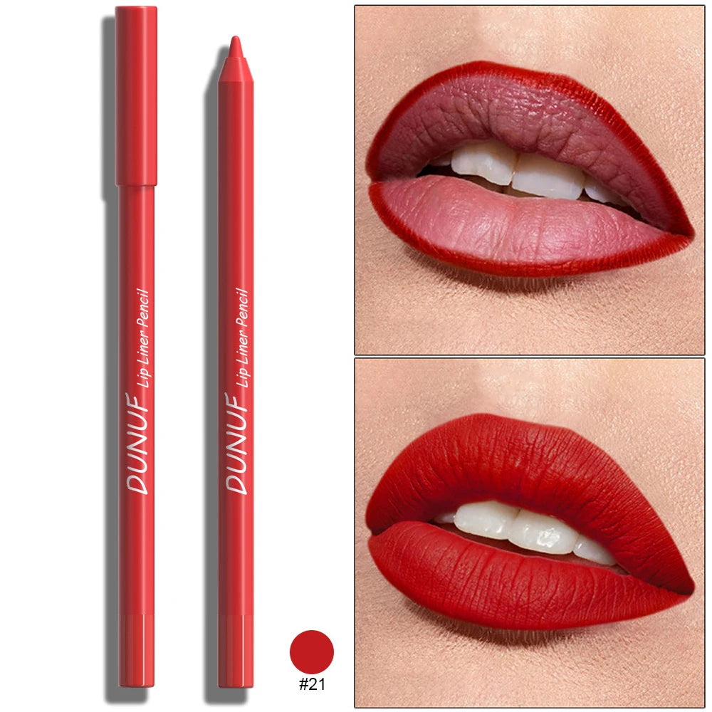 Matte Lip Pencil Contour Lip Liner Long-Lasting Waterproof Hydrating Formula — Red | KIMLUD
