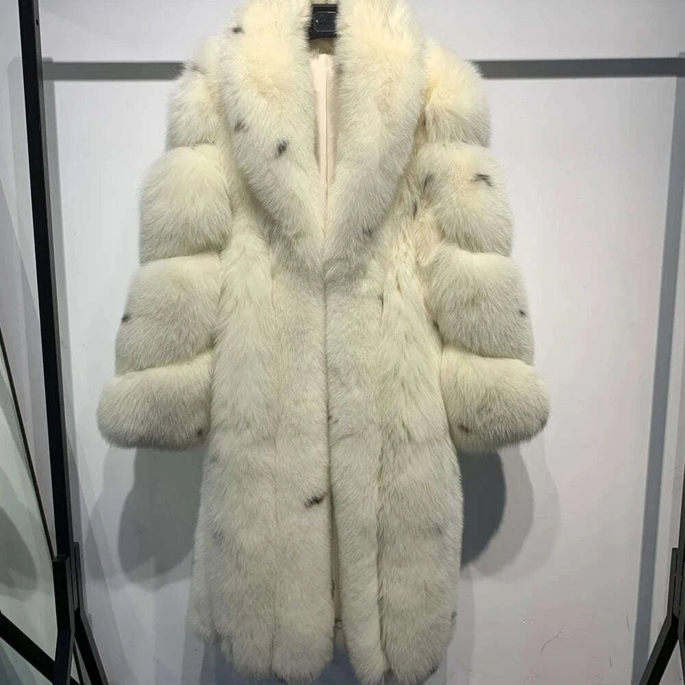 KIMLUD, GO BALLISTIC YA Ladies Natural Fur Coat Long 100% Natural Fur Winter Clothing, KIMLUD Womens Clothes