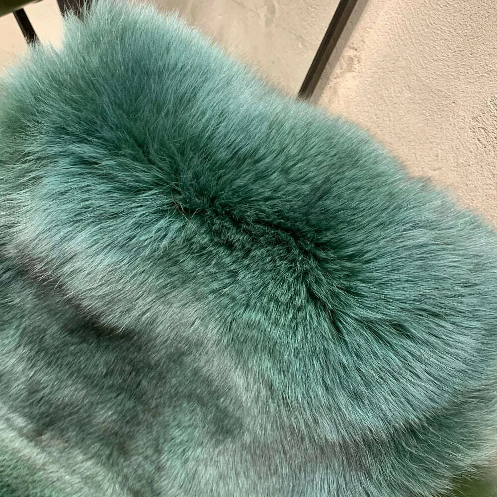 KIMLUD, Women's Full Pelt Real Fox Fur Hooded Jackets, Long Sleeve Outwear, Winter Bomber, Female, 902, KIMLUD Womens Clothes