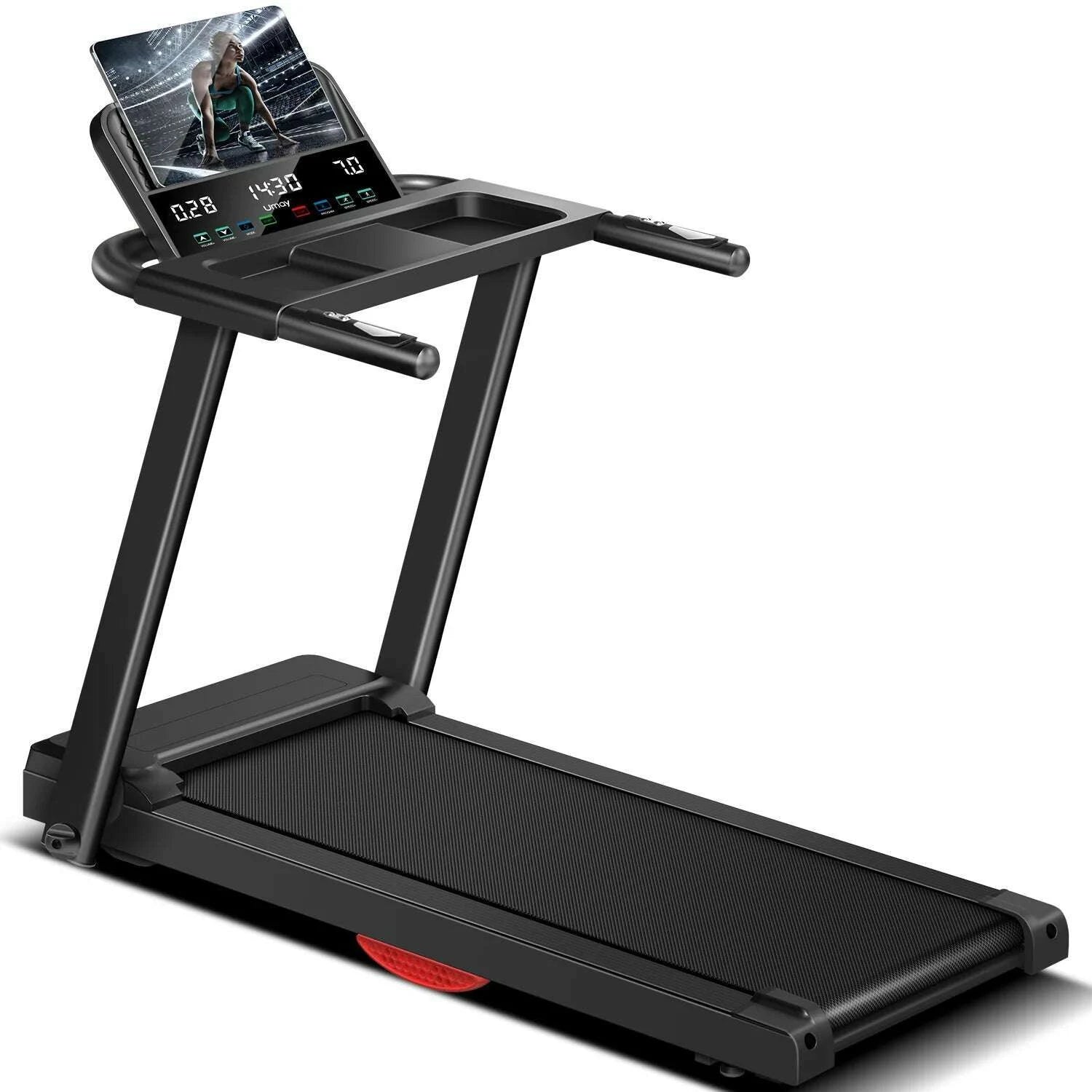 30hp-brushless-foldable-home-treadmill-300lb-capacity-hr-monitor-dual-shock-absorption-cupphone-holder-quiet-design-kimlud-kimlud-33921115