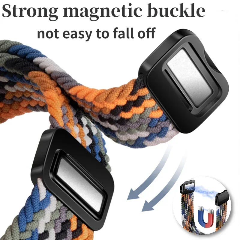 Magnetic Braided Nylon Loop Band for Xiaomi Redmi Watch 6 5 4 Strap Adjustable Sport Replacement Correa Bracelet Mi Band 9 8 Pro