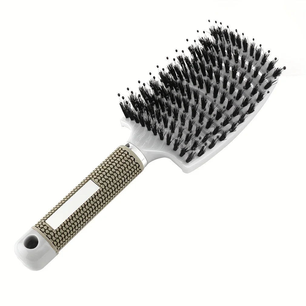 Plastic Scalp Massage Brush For Wet Curly Hair Magic Detangling Tool With Ergonomic Grip — Clear | KIMLUD