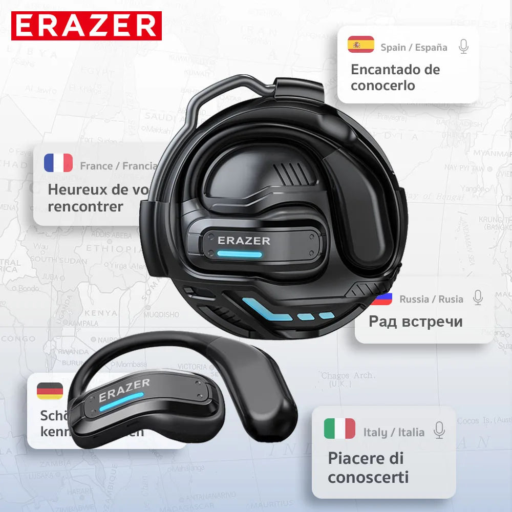 Sleek AI Translator Earbuds X8 With Low Latency Gaming Bluetooth 5.4 — Black | KIMLUD