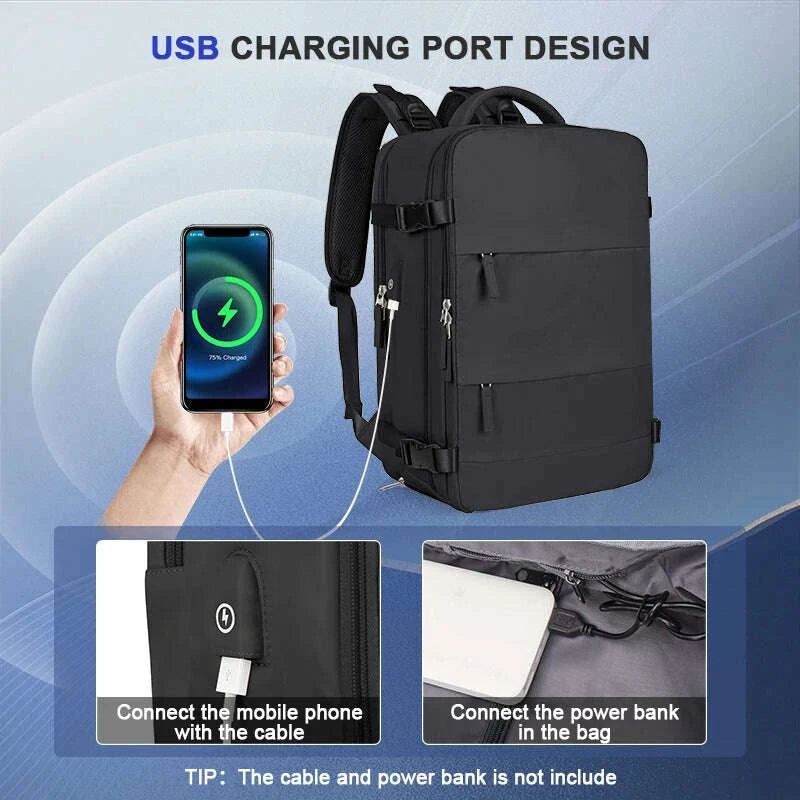 KIMLUD, Large Travel Backpack for Men,Airline Flight Approved Waterproof Laptop Backpack,Anti Theft Carry on Backpack, Hiking Backpack, KIMLUD Womens Clothes