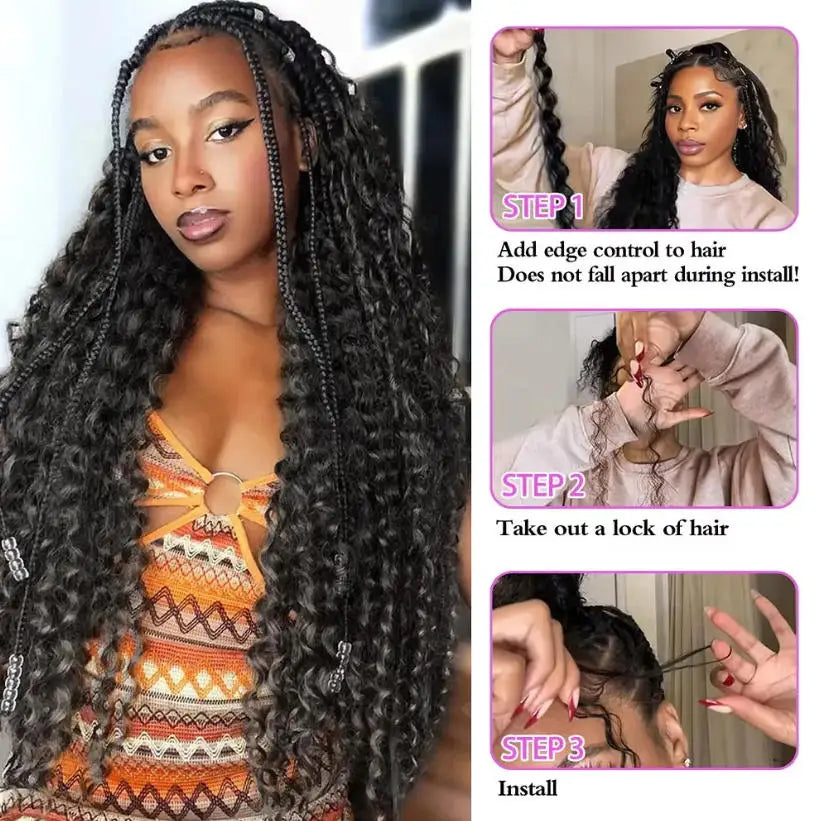 Braiding Hair – Deep Water Wave Bulk – Human Hair – 110g | KIMLUD