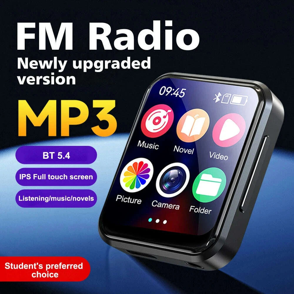 KIMLUD, MP3 Music Player with Bluetooth 5.4 HiFi MP4 Walkman Full Touch Screen Built-in Speaker Recorder Camera Video Player FM/E-book, KIMLUD Womens Clothes