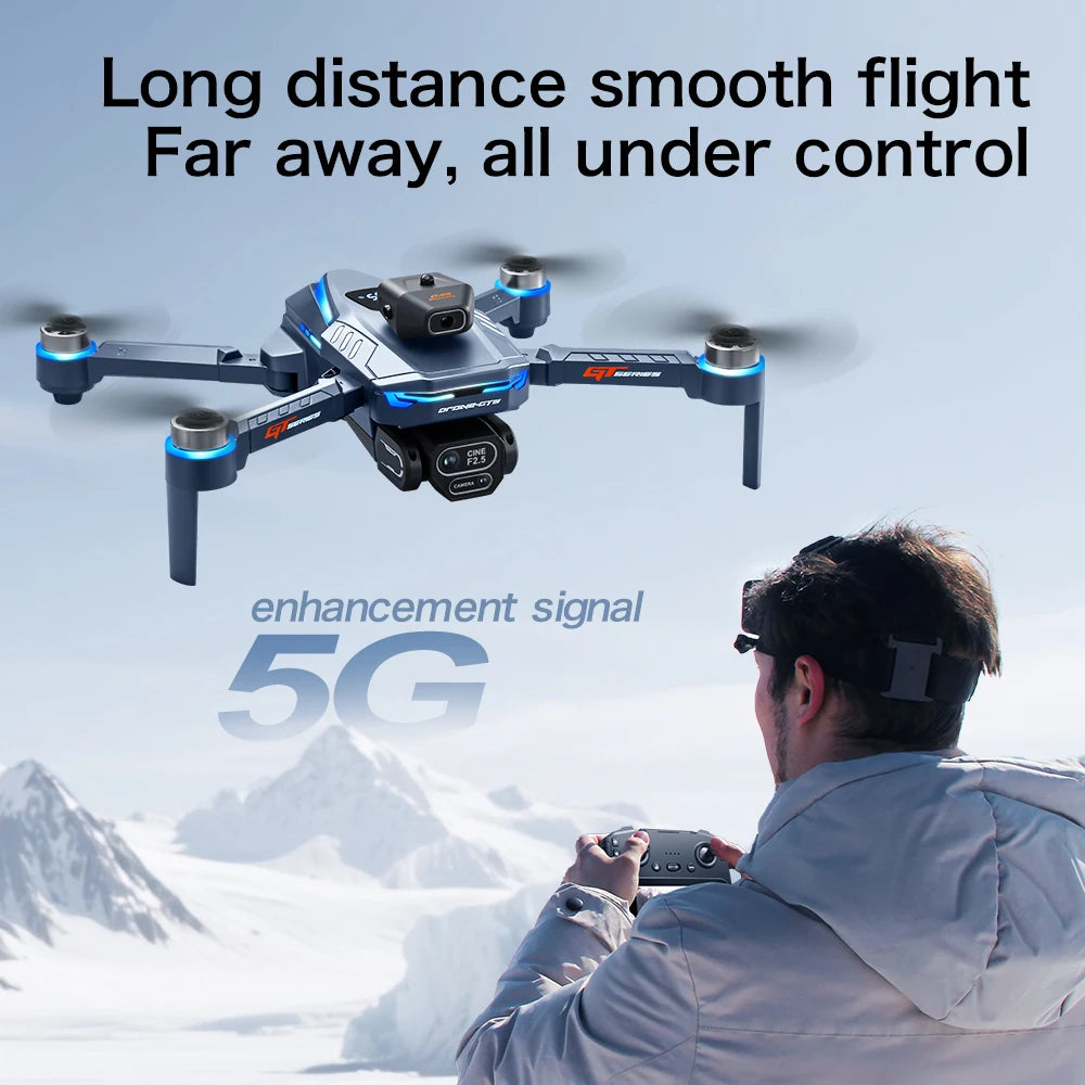2025 NEW GT8 Pro WIFI FPV Drone Wide Angle HD Camera Intelligent Obstacle Avoidance Quadcopter Height Hold RC Foldable Toys Gift