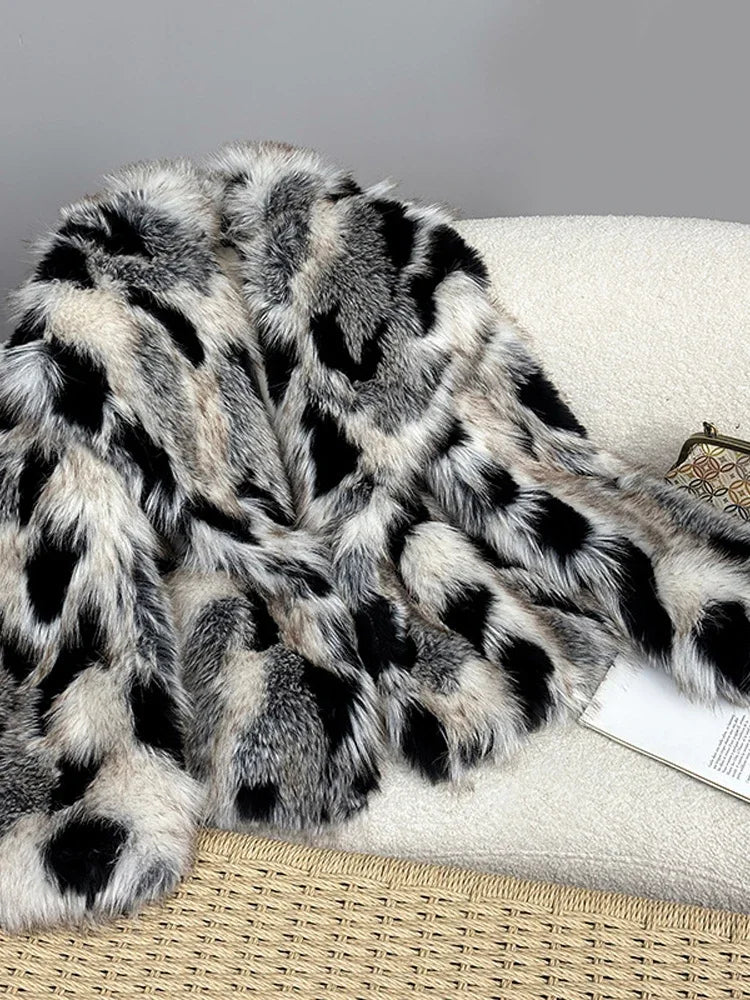 Fur Coat - Oversized - Synthetic Fiber | KIMLUD