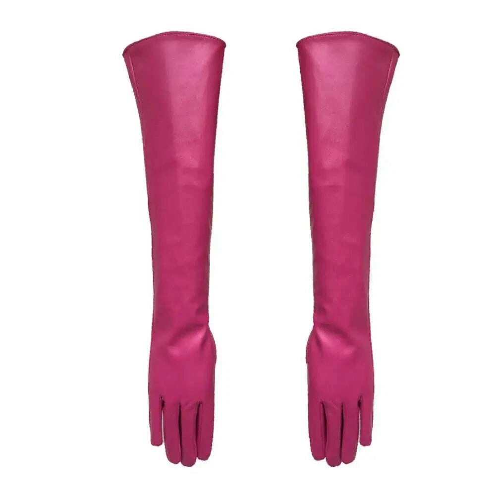 KIMLUD, Full Finger Gloves Windproof Dress Gloves Faux Leather Long Arm Gloves Costume Gloves For Dating Gifts, KIMLUD Womens Clothes