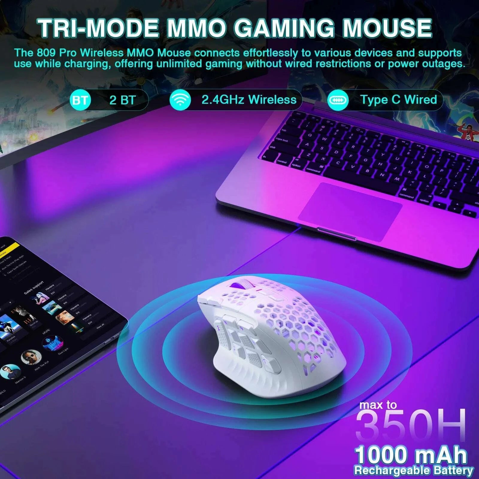 solakaka-sm809-pro-wireless-mmo-gaming-mouse-paw3311-16-side-buttons-24000-dpi-rgb-honeycomb-programmable-macro-wireless-mousekimlud-womens-fashion-34626976
