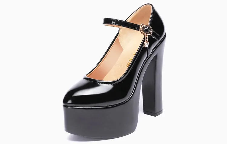 Pumps – Extreme Block Heel Platform – PU | KIMLUD