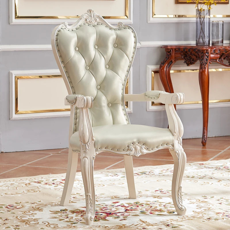 X European Solid Wood Dining Chair Princess Lazy Throne Luxury Lounge Chair Fashion Butterfly Ergonomic Muebles Entrance Furnitu