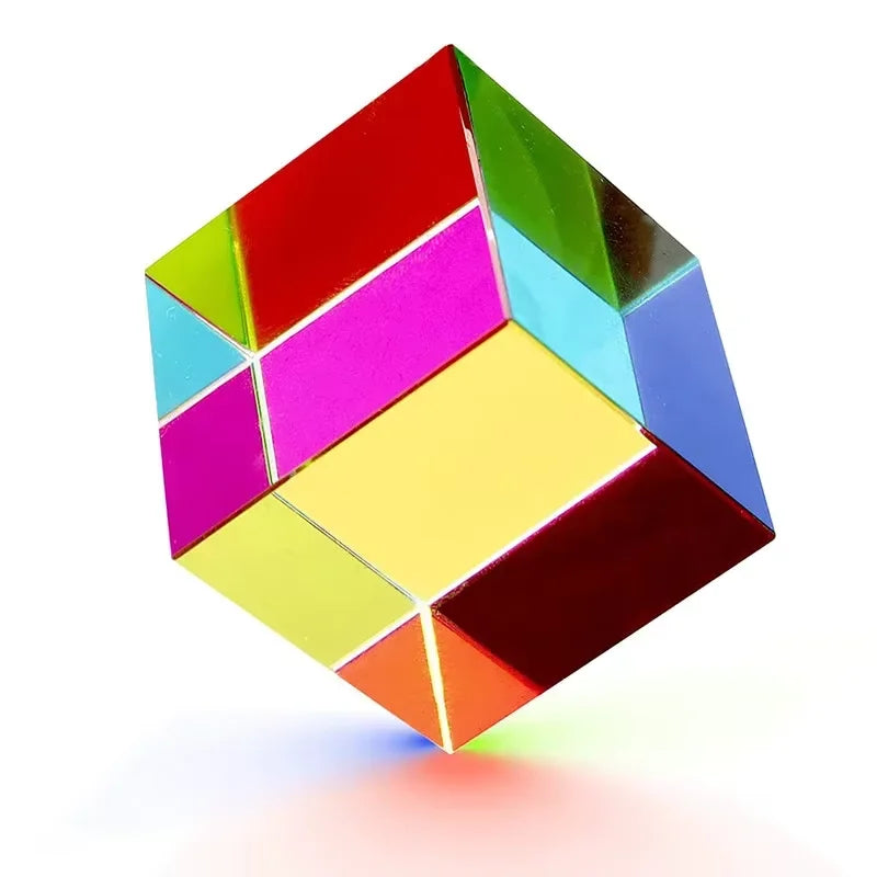 Crystal Prism Cube 20mm Hexahedral — Iridescent Rainbow | KIMLUD