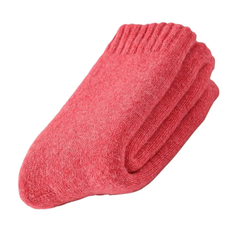 Merino Wool Socks Extra Thick Winter Warm — Black | KIMLUD