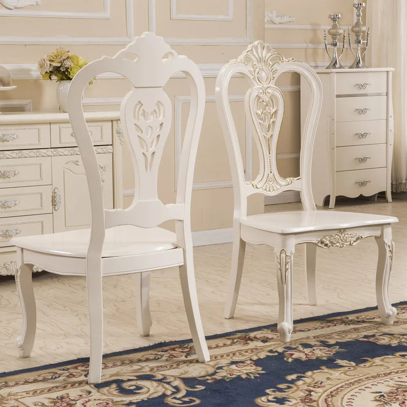 Solid Wood Chairs European Light Luxury — Natural | KIMLUD