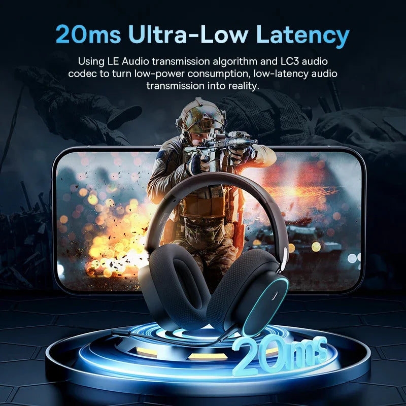 KIMLUD, Baseus GH02 Gaming Wireless Headphone with Mic Over-Ear Headphones Bluetooth 5.3 40mm Driver 2.4G/Wireless/Cable RGB Headsets, KIMLUD Womens Clothes