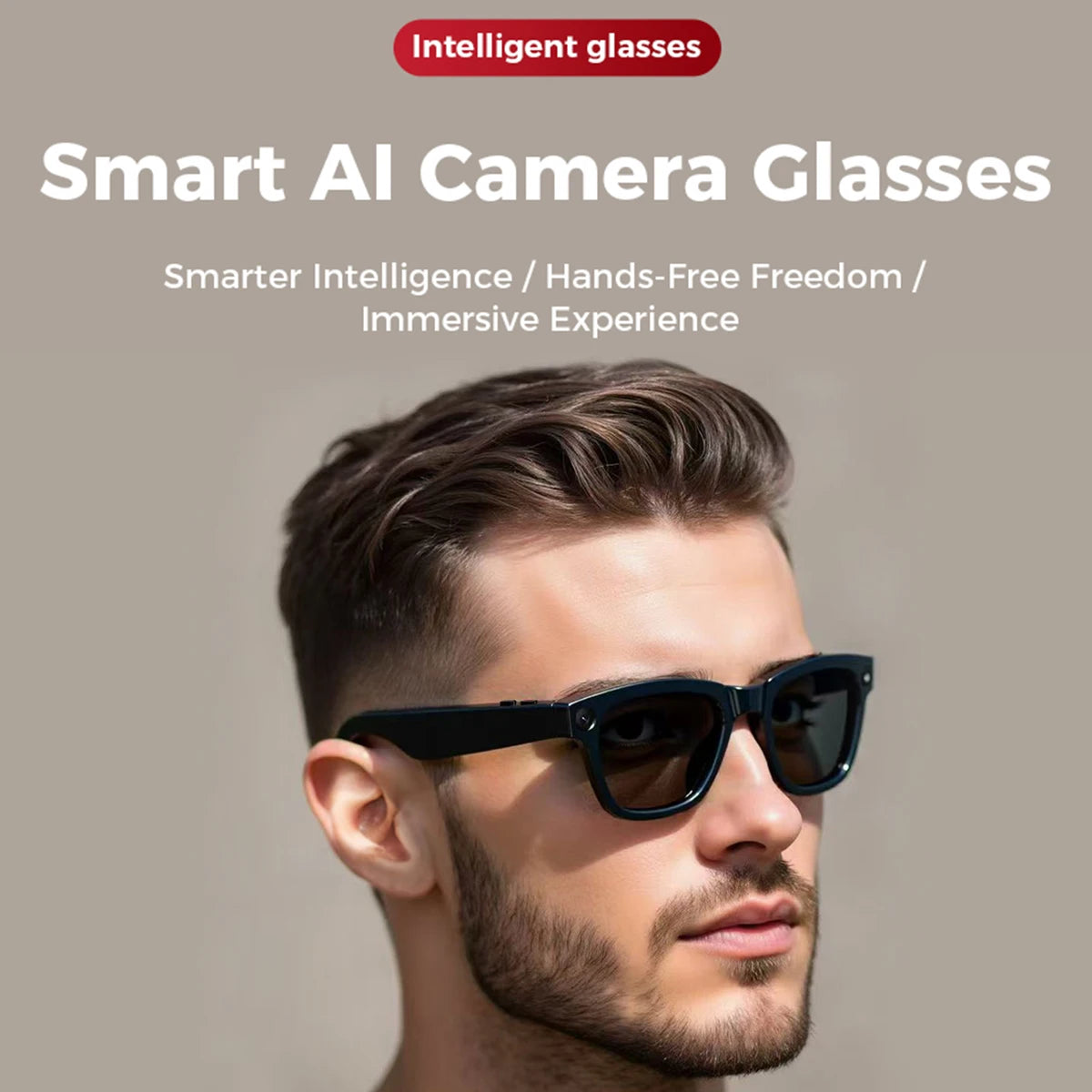 Smart Glasses With Camera 1080P Full HD AI Translator Wifi Sunglasses Outdoor Headphones Bluetooth Wireless Men Women Glasses