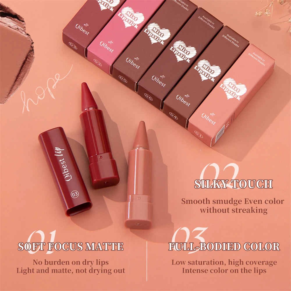 Tapered Lip Liner Pencil Set Lasting Matte Velvet Lip Contour Stick Waterproof Easy Color Lipstick Non Stick Cup Makeup Pen1/6Pc