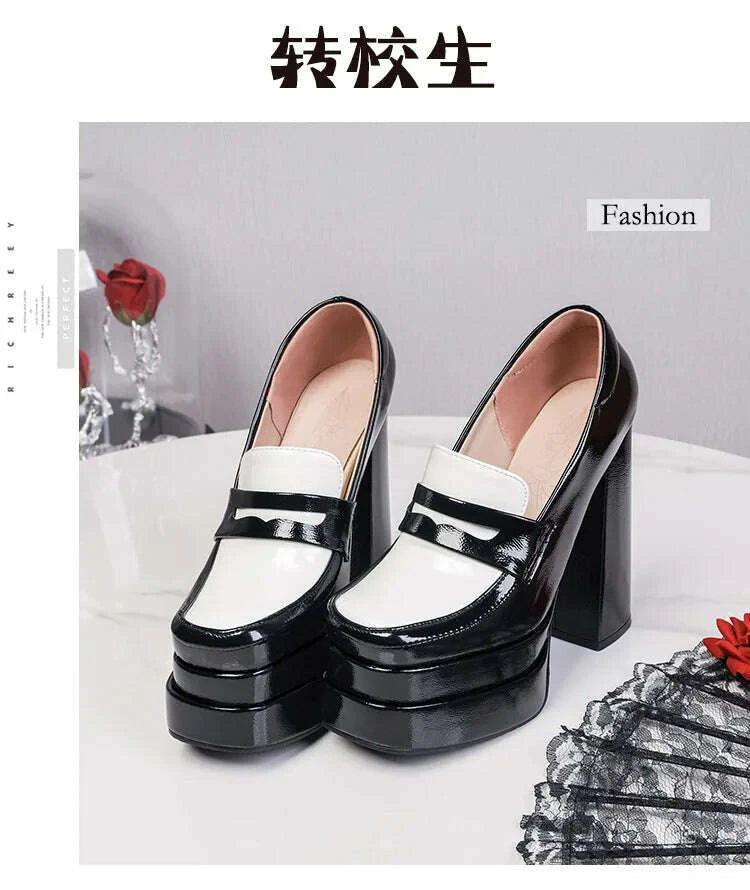KIMLUD, NASBAVI Chunky Platform Super High Heels Pumps for Women 2025 Brand New Spring Fashion Show Shoes Punk Party Ladie Loafers, KIMLUD Womens Clothes