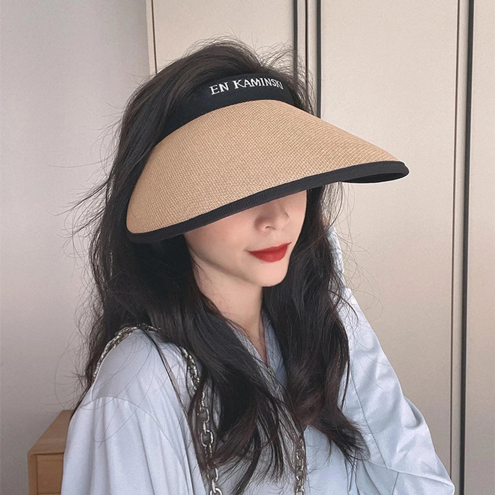 Women's Sunshade Hat Wide Brim Traveling Beach Sun Visor Hat Casual Breathable Sunshade Hat Women Summer Decor