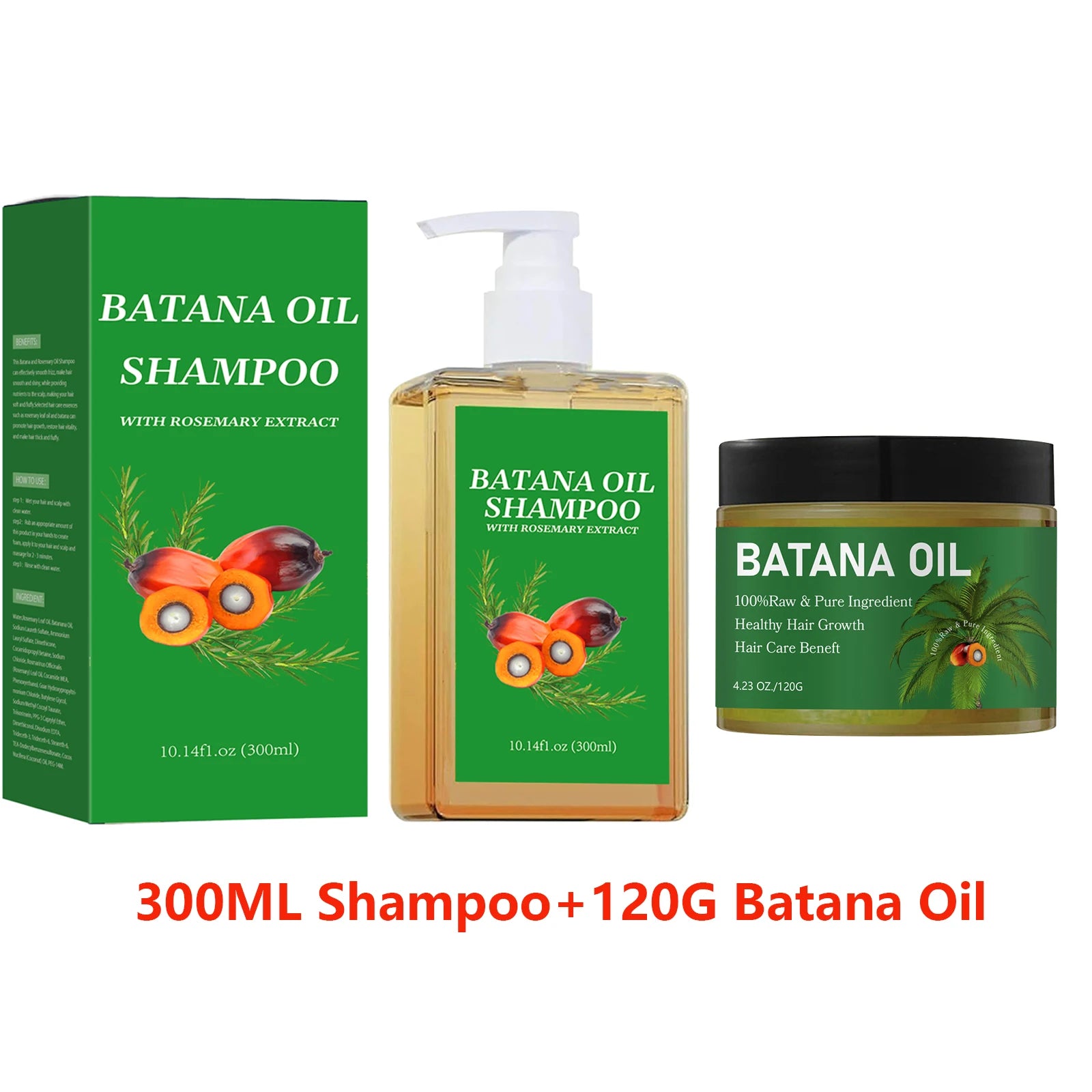 Batana Oil Shampoo and Conditioner Set Strengthens Hair — Green | KIMLUD