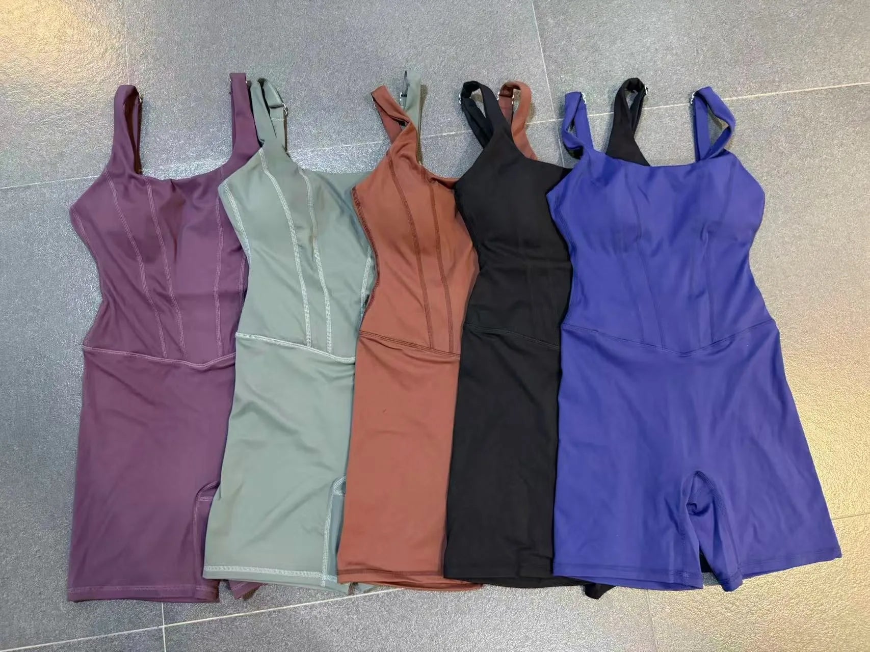 Women's Sports Suit Adjustable Shoulder Strap Jumpsuit One Piece Halter Sleeveless Bodysuit Short Jumpsuits Push Up Sportswear