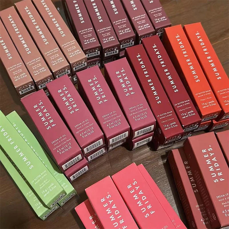 Summer Friday's Vanilla Beige Lip Balm Moisturizing Transparent Lipstick Set Smooth Soft Tube Mirror Lip Gloss Lip Makeupv
