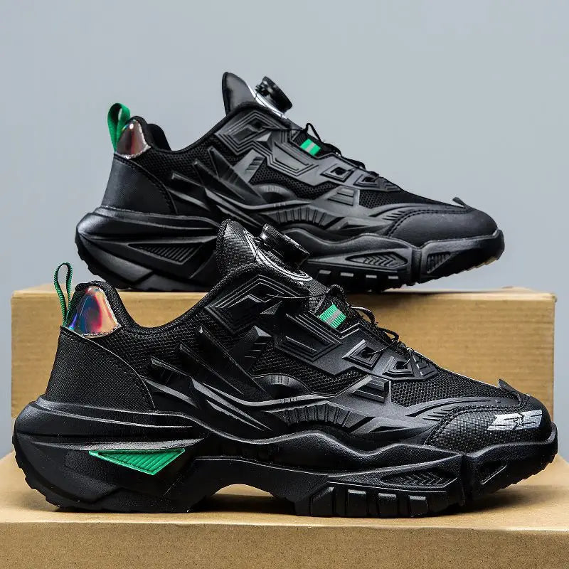 Men's Sport Shoes Thick Bottom Casual Style Fall Fashion Trendy Brand Hong Kong Style Old Dad Shoes Breathable Mesh Upper