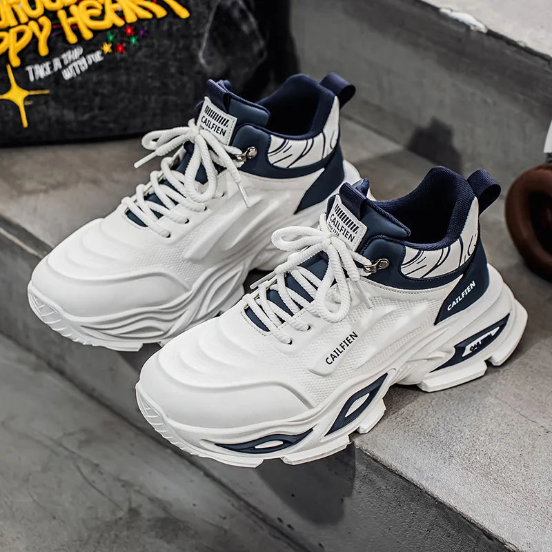 Men's Running Shoes – High Top – Wear-Resistant Thick Sole – All Season | KIMLUD