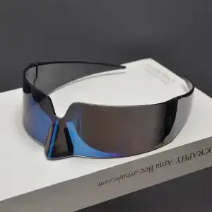 Cyberpunk Frameless Resin Sunglasses — Red | KIMLUD