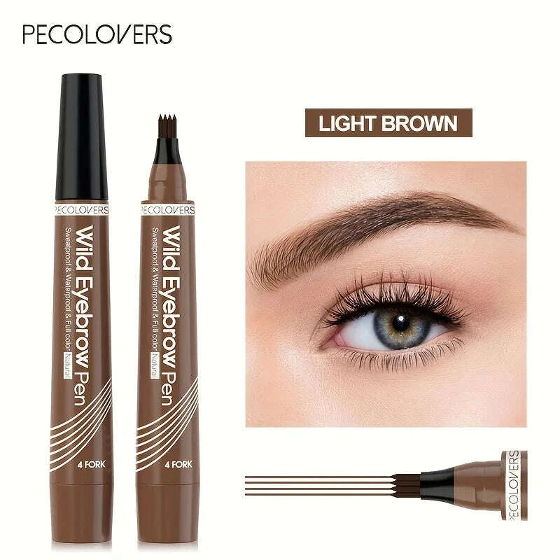 KIMLUD, 6 Colors 1pc Eyebrow Pen Waterproof 4 Split Tip Eyebrows Pen Eyebrow Tattoo Pen Waterproof Liquid Black Eyebrow Makeup Pencil, KIMLUD Womens Clothes
