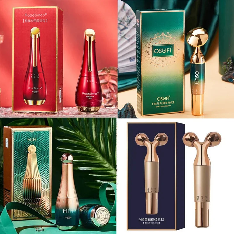 Electric Facial Beauty Devices Face Lifting Anti Wrinkle Facial Eye Massage with Face Cream Introducer Skin Rejuvenation