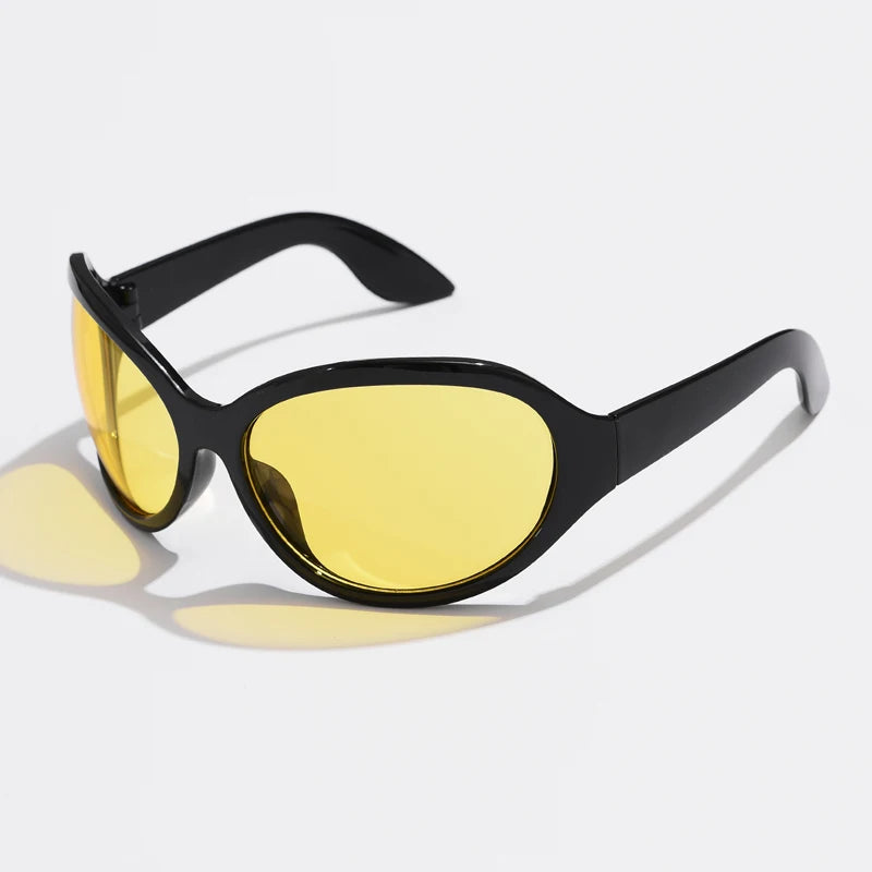 Oversized Plastic Sunglasses Oval — Ivory | KIMLUD