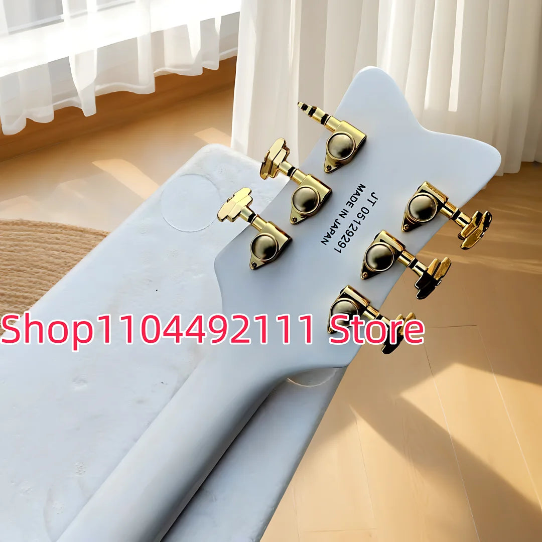 Semi-Hollow Jazz Electric Guitar Ebony Tremolo — Pale Ice Blue | KIMLUD