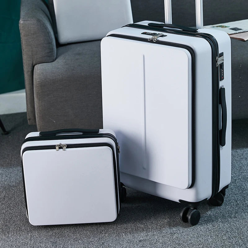 Suitcases Cabin Rolling With Spinner Wheels — Pink | KIMLUD