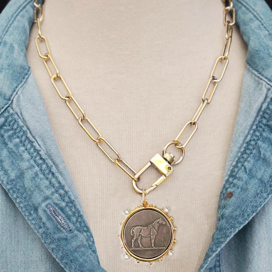Boho Natural Stone Bead Choker Necklace — Natural | KIMLUD