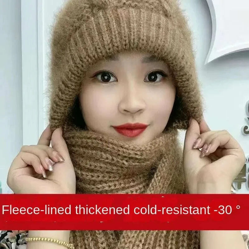 new-plush-and-thickened-scarf-integrated-wind-and-snow-hat-autumn-and-winter-squirrel-fluff-thread-hat-for-warmth-kimlud-kimlud-33910508
